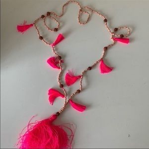 Pink Tassel Necklace